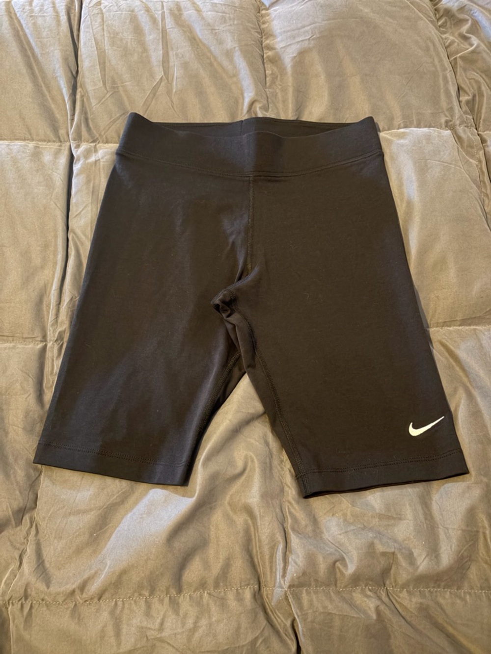 Nike Black Bike Shorts with White Swoosh Logo